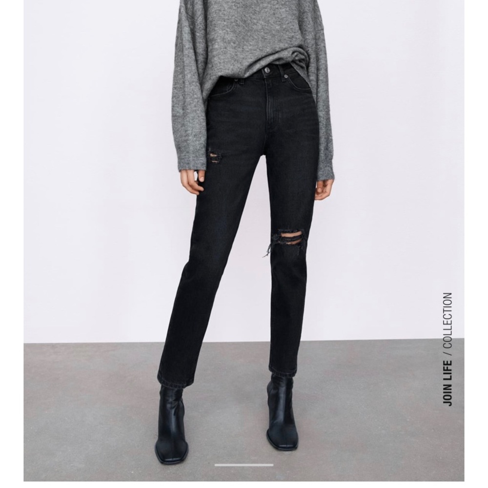 ZARA high waist slim black jeans
